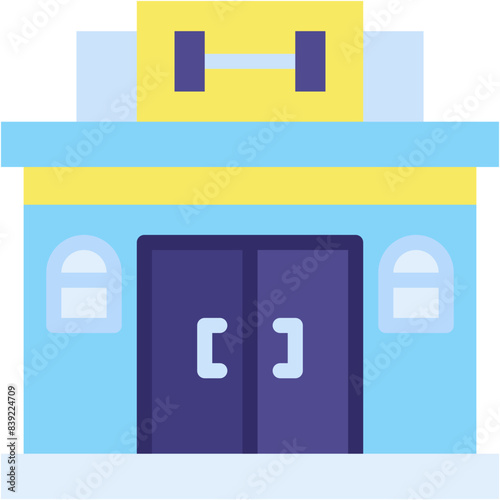 Vector Icon Gym, Fitness, Building, Sport, Exercise, Sportive
