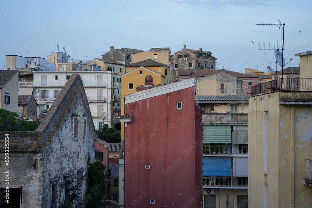 roofs houses in the village Kerkyra of island Corfu Greece roofs houses in the village Kerkyra of island Corfu Greece