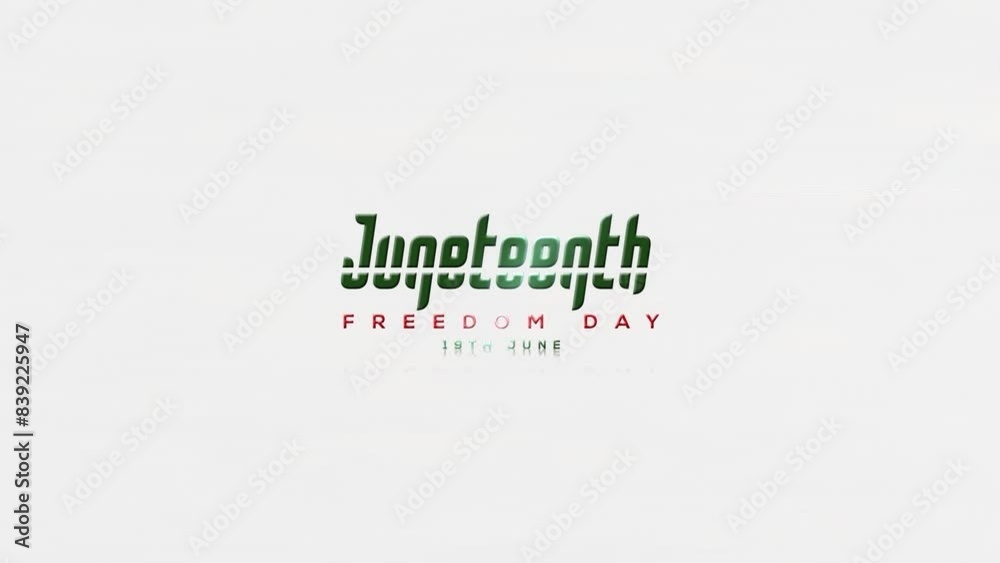Juneteenth Freedom Day June 19, Juneteenth Freedom Text Animation Video, Black History Month, Juneteenth Freedom Day