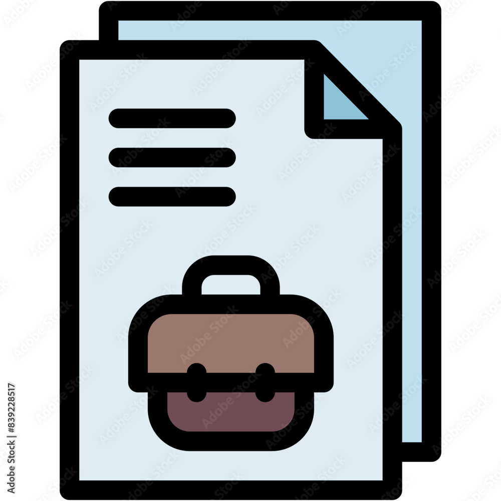 Obraz premium Vector Icon Document, Briefcase, File, Bag, Portfolio, Archives