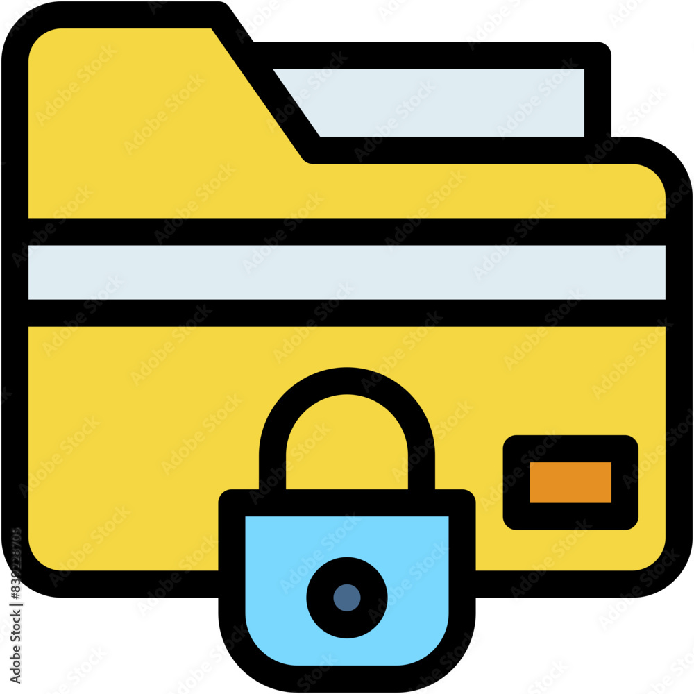 Obraz premium Vector Icon Secure, Information, Security, Documents, Files And Folder, Safety