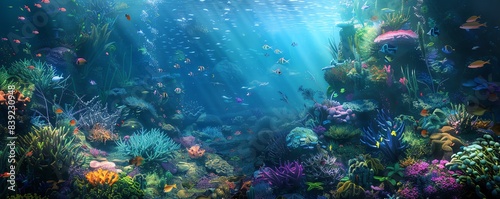 Sweeping vista of an ethereal underwater kingdom photo