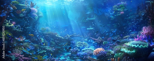Sweeping vista of an ethereal underwater kingdom photo