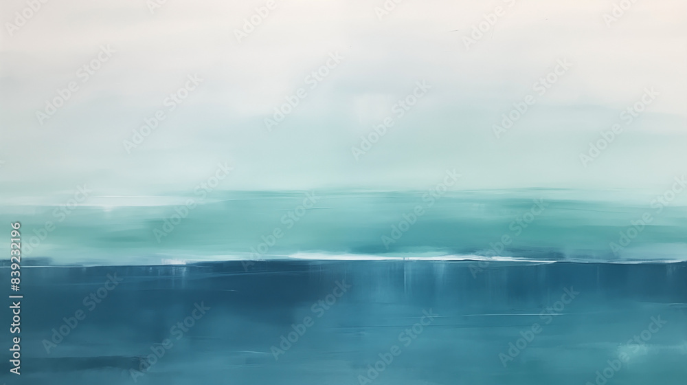 A minimalist landscape painting featuring a serene, abstract representation of an ocean horizon A minimalist landscape painting featuring a serene, abstract representation of an ocean horizon