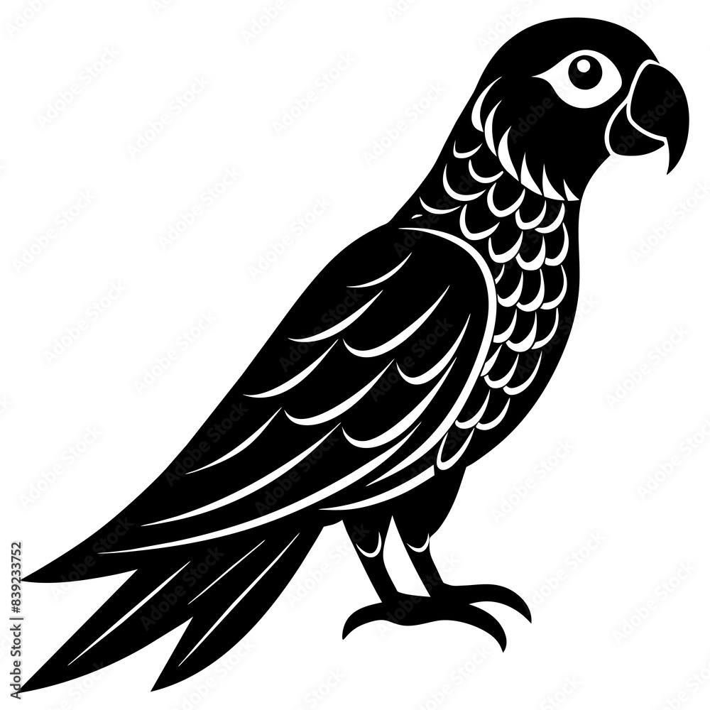 Fototapeta premium Parrot icon vector silhouette illustration on white background