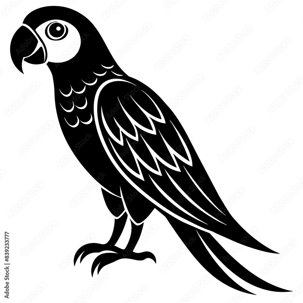 Obraz premium Parrot icon vector silhouette illustration on white background