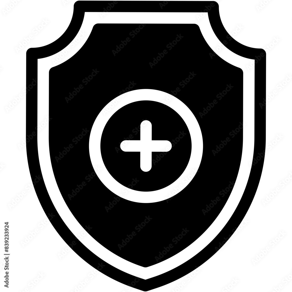 Fototapeta premium Vector Icon Medical Insurance, Shield, Insurance, Security, Healthcare and Medical, Protected