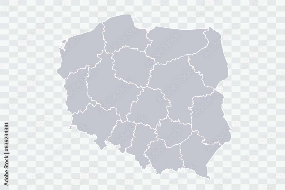 Obraz premium Poland Map Cloud Color on White Background quality files Png