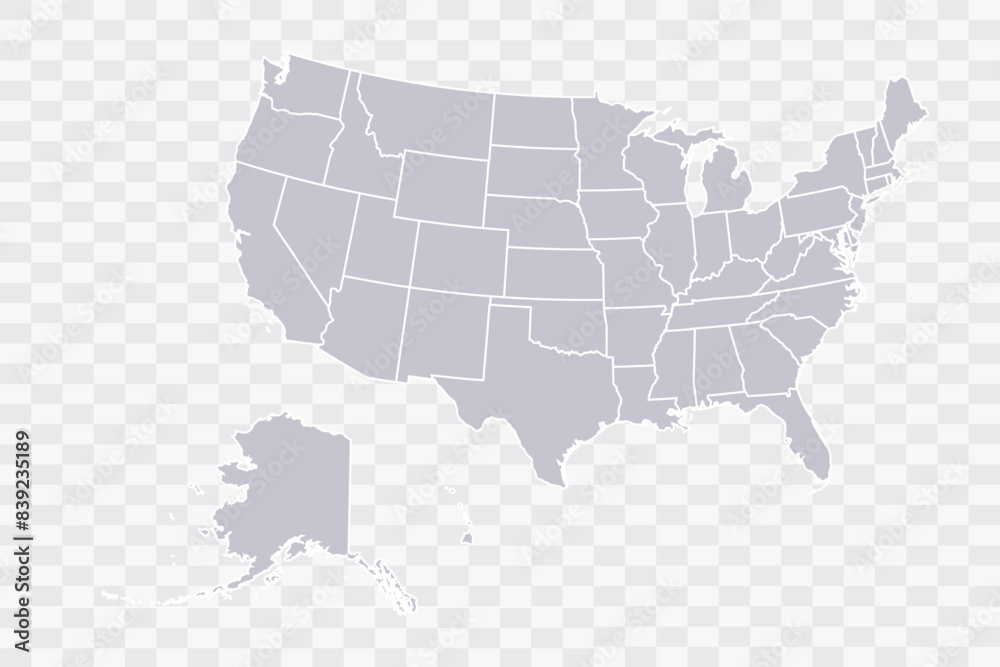 Fototapeta premium USA Map Cloud Color on White Background quality files Png