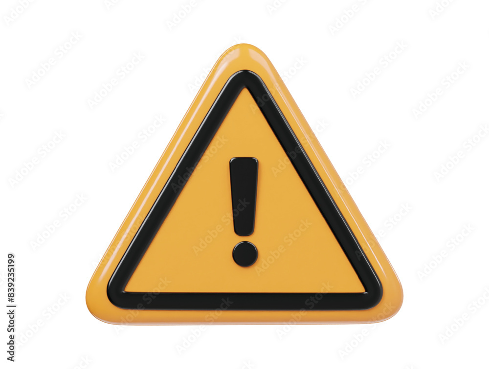 Warning icon 3d render illustration Warning icon 3d render illustration