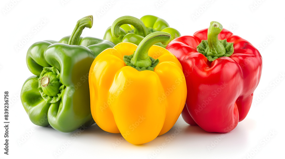 colorful bell peppers isolated on a white background colorful bell peppers isolated on a white background