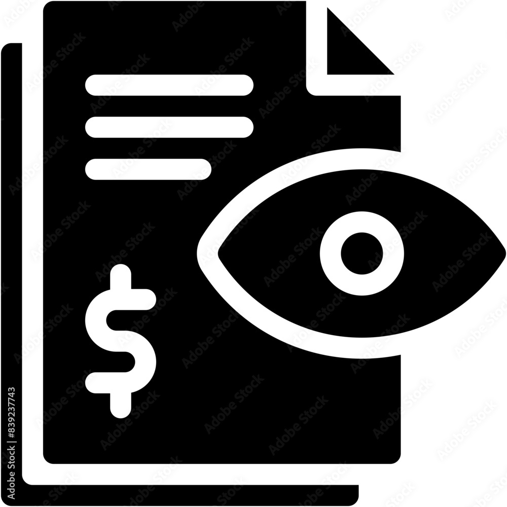 Vector Icon audit, search, accounting, documents, eye Vector Icon audit, search, accounting, documents, eye