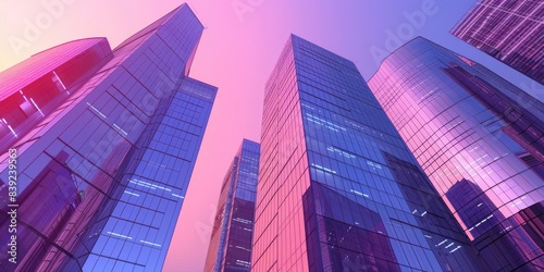 Modern Glass Skyscrapers in Cityscape