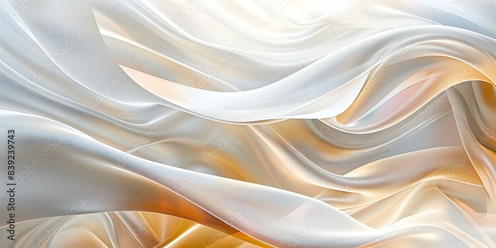 Fototapeta premium White holographic background with a chrome abstract backdrop and iridescent rainbow gradient. Concept Abstract Backdrops, Holographic Backgrounds, Rainbow Gradients, Chromatic Photoshoots