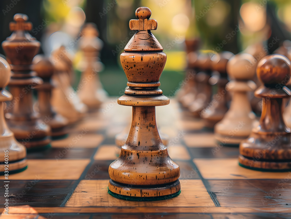 Fototapeta premium chess pieces on a chessboard