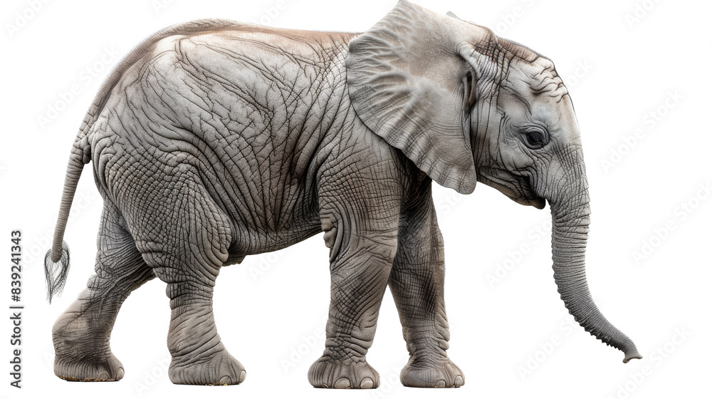 Fototapeta premium Cute Elephant art isolated cut out on .PNG transparent background
