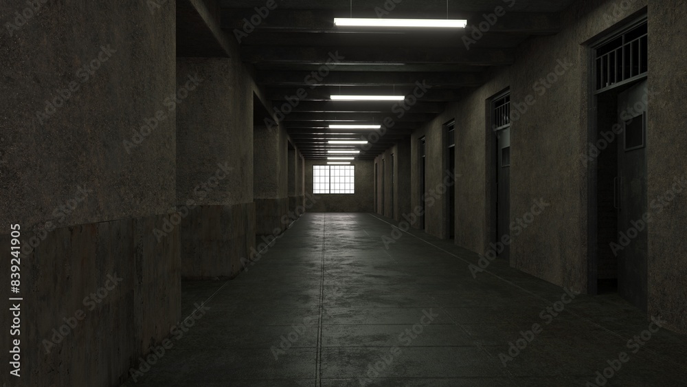 3d old abandoned building.old dark scary corridor 3d old abandoned building.old dark scary corridor
