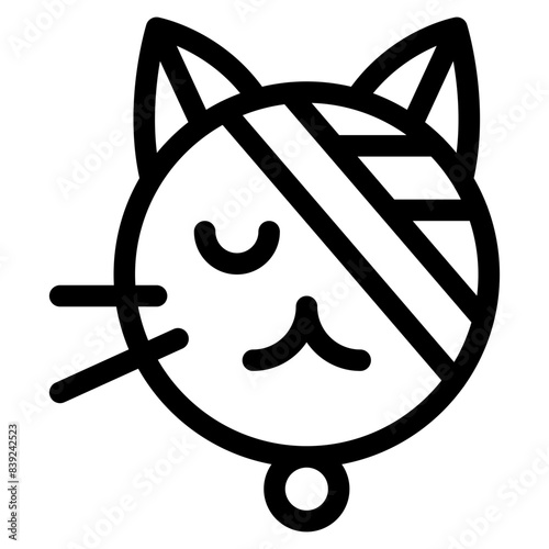 Vector Icon Veterinary, Healthcare And Medical, Injured, Bandage, Cat photo