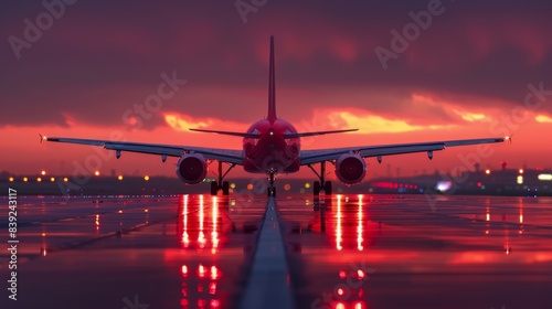 The Airplane at Sunset photo