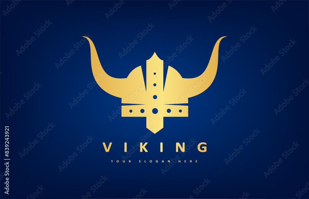 Fotografie Viking Helmet logo. Armor design.
