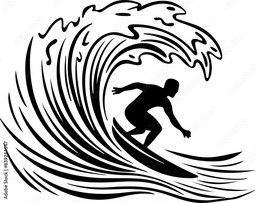 silhouette of a surfer