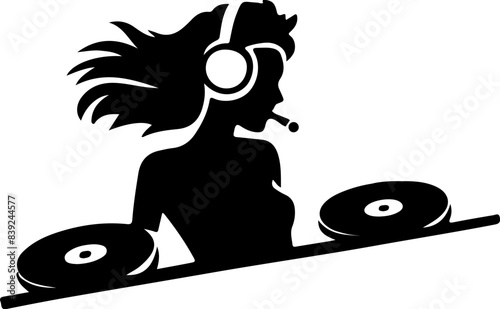 Female DJ silhouette