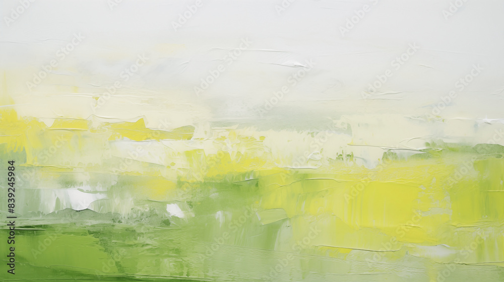 Fototapeta premium Abstract landscape art with green and yellow hues