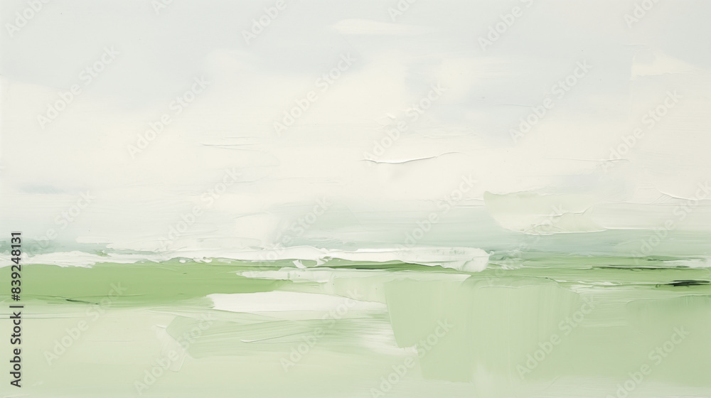 Obraz premium Minimalist green landscape art