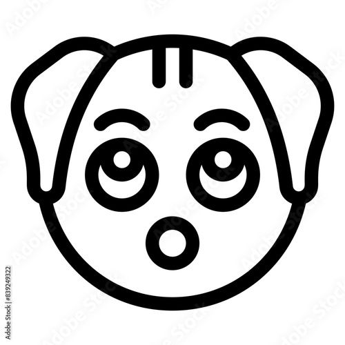 Vector Icon Surprised, Dog, Animal, Wildlife, Dog Emoji