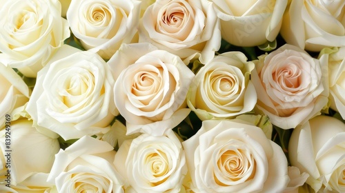 Fresh white roses bouquet flower background 
