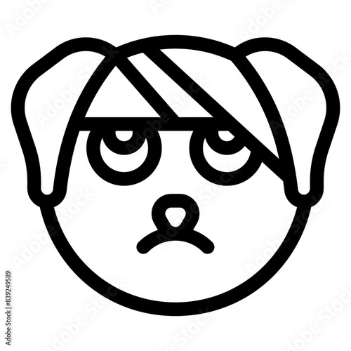 Vector Icon Injured, Dog, Animal, Wildlife, Dog Emoji
