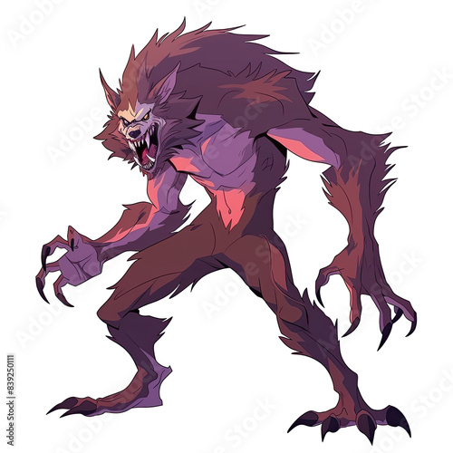 An illustration of an angry Vukodlak with sharp teeth