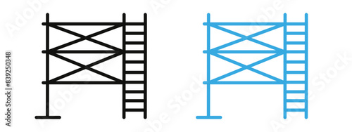 Scaffolding Graphic Representing Construction and Building Support Structures