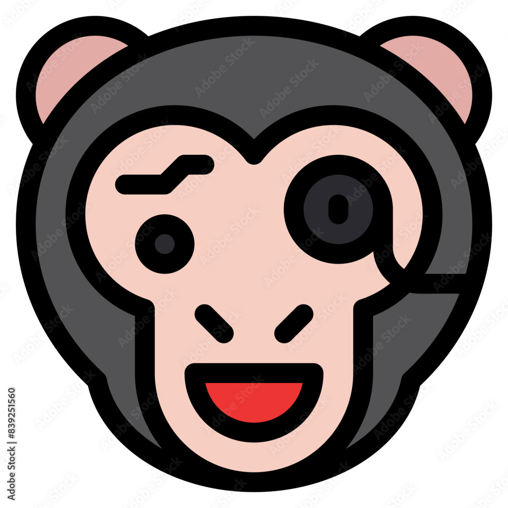 Vector Icon Observer, Monkey, Animal, Wildlife, Pet Vector Icon Observer, Monkey, Animal, Wildlife, Pet