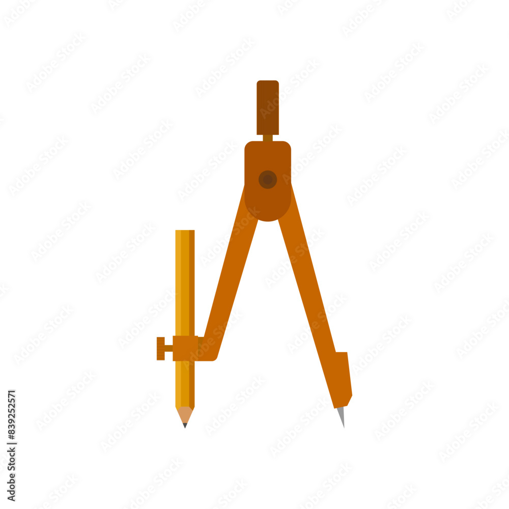 geometry compass flat design illustration isolated on white background. drawing compass Technical instrument for drafting circles or arcs. Stationery and tools collection geometry compass flat design illustration isolated on white background. drawing compass Technical instrument for drafting circles or arcs. Stationery and tools collection