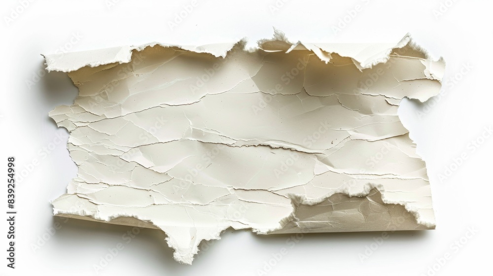 torn piece of paper Isolated on white background. concept of material waste for designer. torn piece of paper Isolated on white background. concept of material waste for designer.