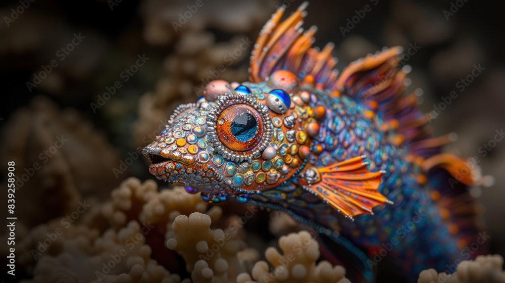 Fototapeta premium Cybernetic fish underwater