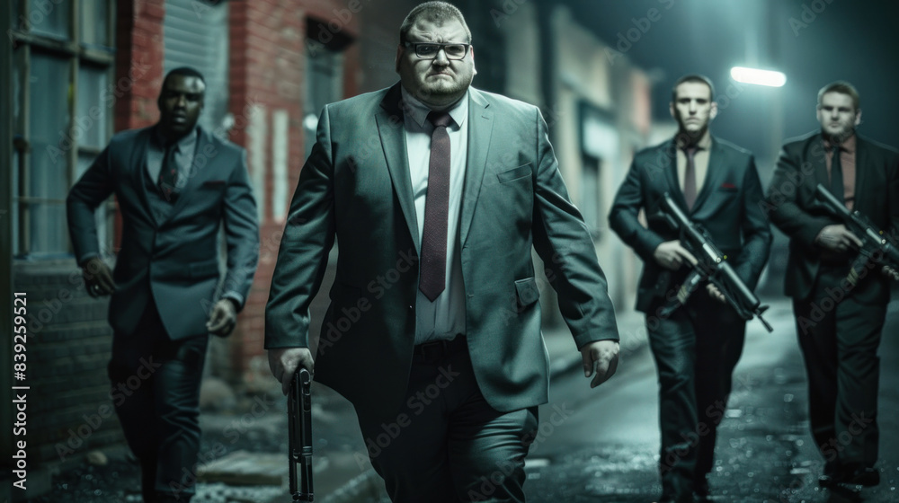 Group of armed mob members coming to appointment with their rivals Group of armed mob members coming to appointment with their rivals