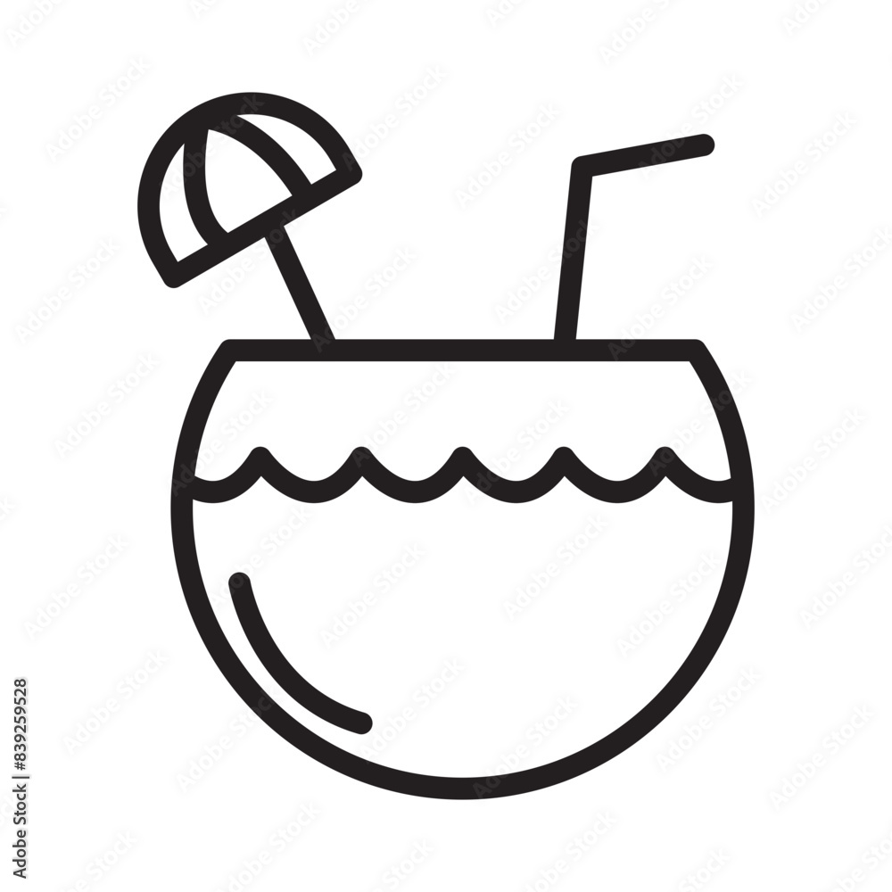 Coconut Drink Illustration Highlighting Refreshing and Exotic Drinks Coconut Drink Illustration Highlighting Refreshing and Exotic Drinks