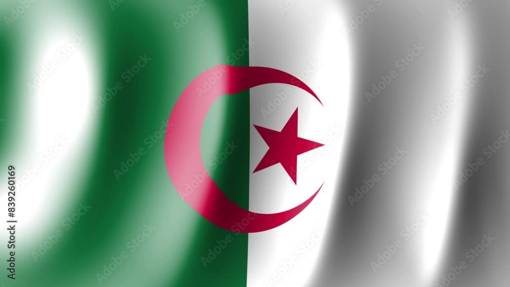 Algeria Flag Waving Looping Animation