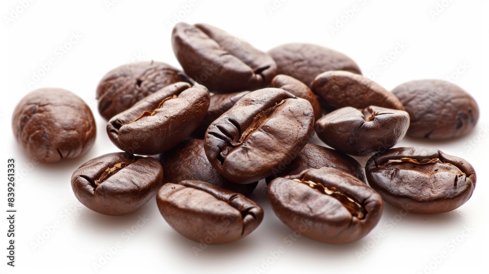 coffee beans Isolated on white background. concept of object nature for designer. coffee beans Isolated on white background. concept of object nature for designer.