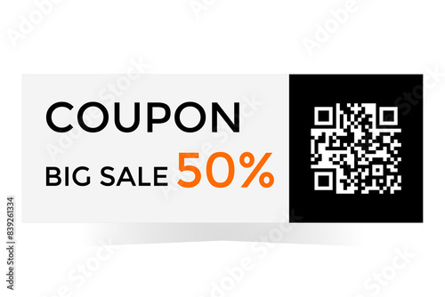 Big sale coupon with QR code
