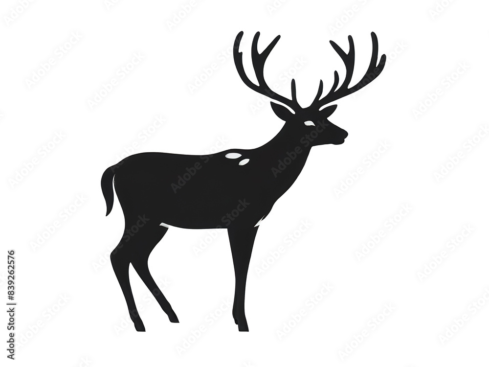 Deer silhouette. Vector illustration. Isolated transparent background Deer silhouette. Vector illustration. Isolated transparent background