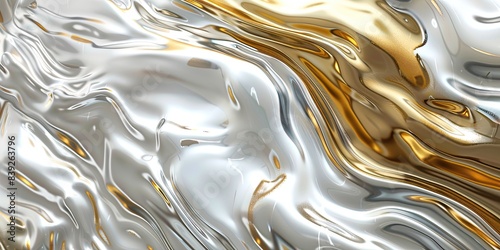 Golden and Silver Fluid Art