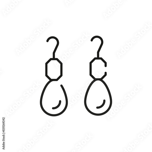 Earrings icon. Simple earrings icon for social media, app, and web design. Vector illustration photo