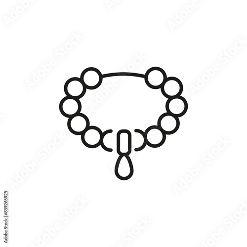 Jewelry necklace icon. A simple and elegant icon representing a necklace, perfect for jewelry stores, fashion apps, and museum exhibits. Vector illustration
