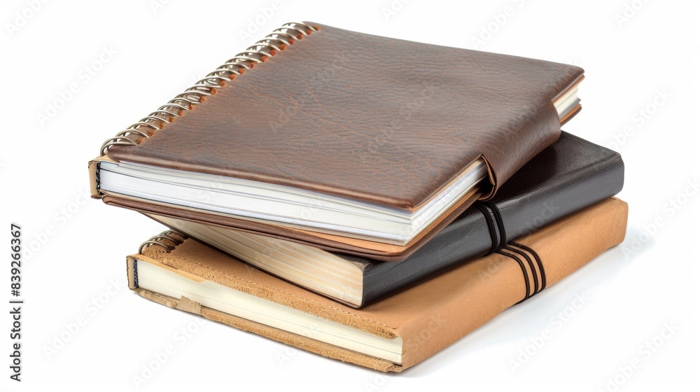 Fototapeta premium notebooks isolated on white background, office object concept for designer 