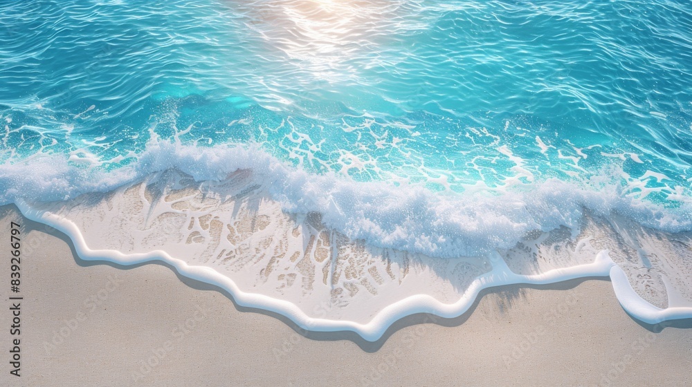 Obraz premium The ocean is calm and the sun is shining on the water