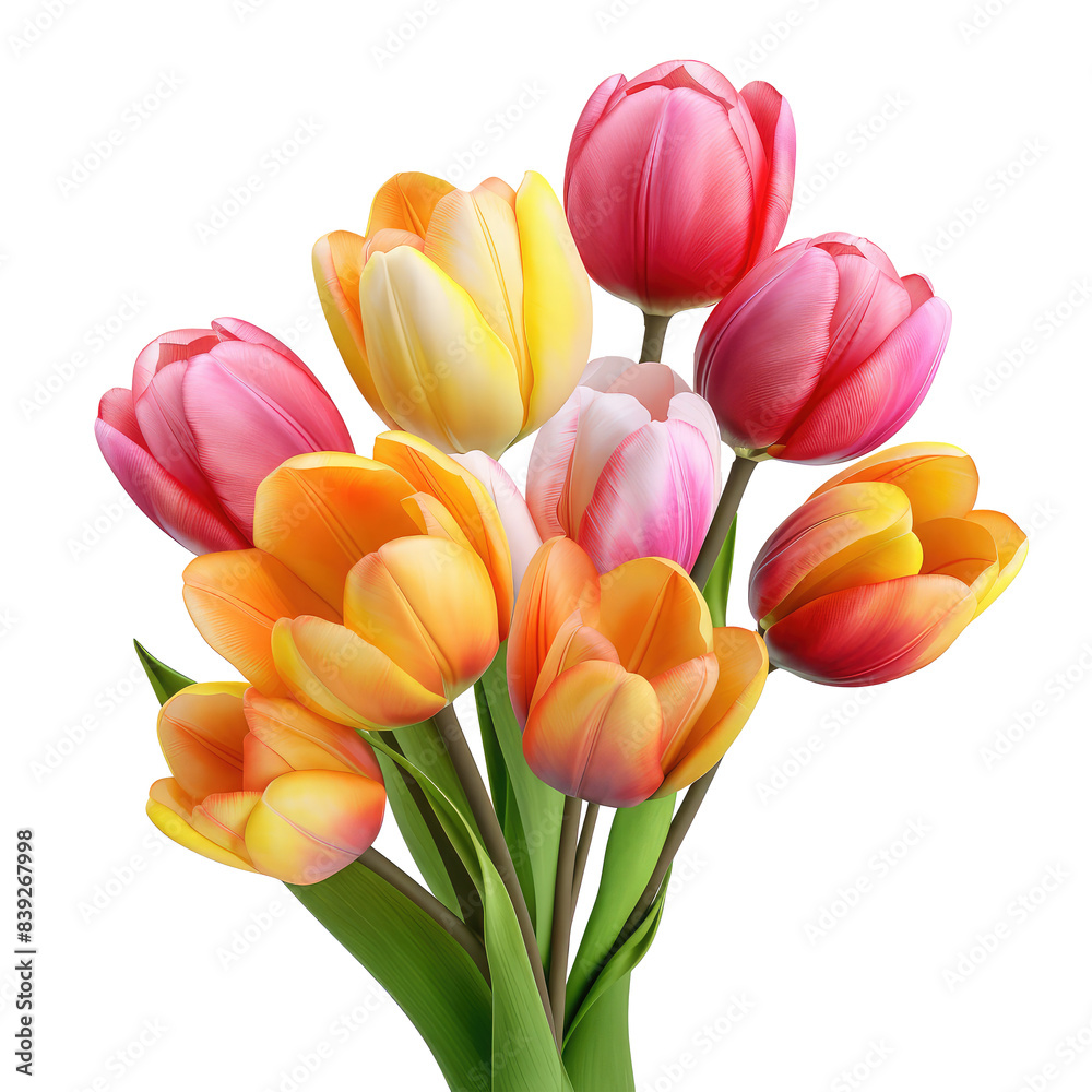 Naklejka premium tulip flowers isolated on white