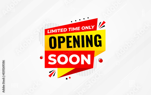 Opening Soon banner template vector design. Online shop opening background, Special Discount marketing poster design for web and Social. sale banner vector template Design.